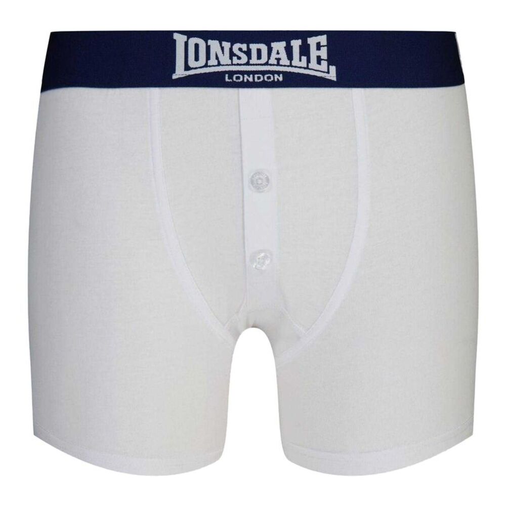 Lonsdale Boys Boxer Shorts (Pack of 2) / White/Navy